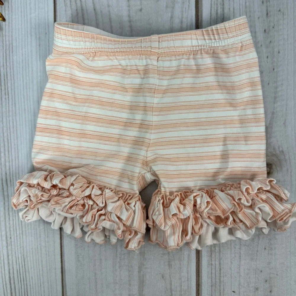 Serendipity‎ Clothing Girl's 2T Pink Striped Ruffle Shorts Set